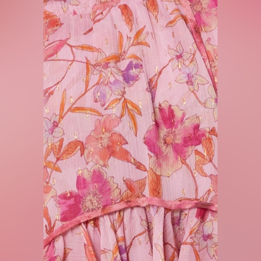 Misa Los Angeles Anka Flora Top AND Soma Mini Ruffled Skirt Fire Floral Mix - Picture 15 of 16